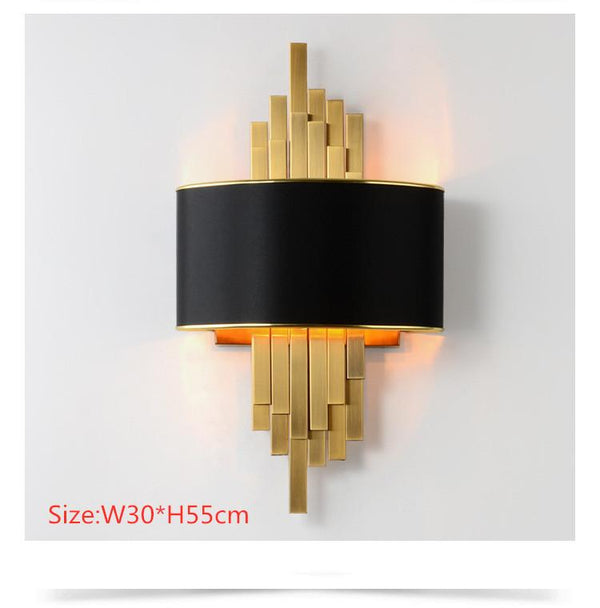 Metal Gold Pipe Led Wall Lamp with Black Body - Avenila - Interior Lighting, Design & More