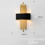 Metal Gold Pipe Led Wall Lamp with Black Body - Avenila - Interior Lighting, Design & More