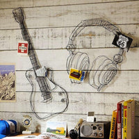 Metal Wire Guitar Wall Decor Art Music Wall Sculpture - Avenila - Interior Lighting, Design & More