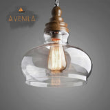 Mini Clear Glass Shade Pendant Lights Industrial Lighting Fixture Kitchen Island Bar Hotel Shop Antique LED Pendant Ceiling Lamp - Avenila - Interior Lighting, Design & More