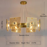 Modern Clear Glass Gold Round Chandelier Lighting For Dining Room Bedroom Chandeliers Light Fixtures LED Lamp - Avenila - Interior Lighting, Design & More