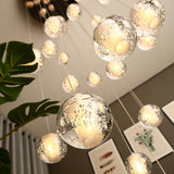Modern Crystal Glass Ball LED Pendant Lights Fixtures Multiple Staircase Lamps Bar Hanging Lamp For Hotel - Avenila - Interior Lighting, Design & More