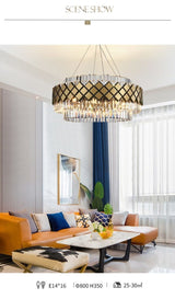 Modern Crystal Gold Rectangle Chandelier Lighting For Dining Room Bedroom Round Chandeliers Living Room Light Fixtures - Avenila - Interior Lighting, Design & More