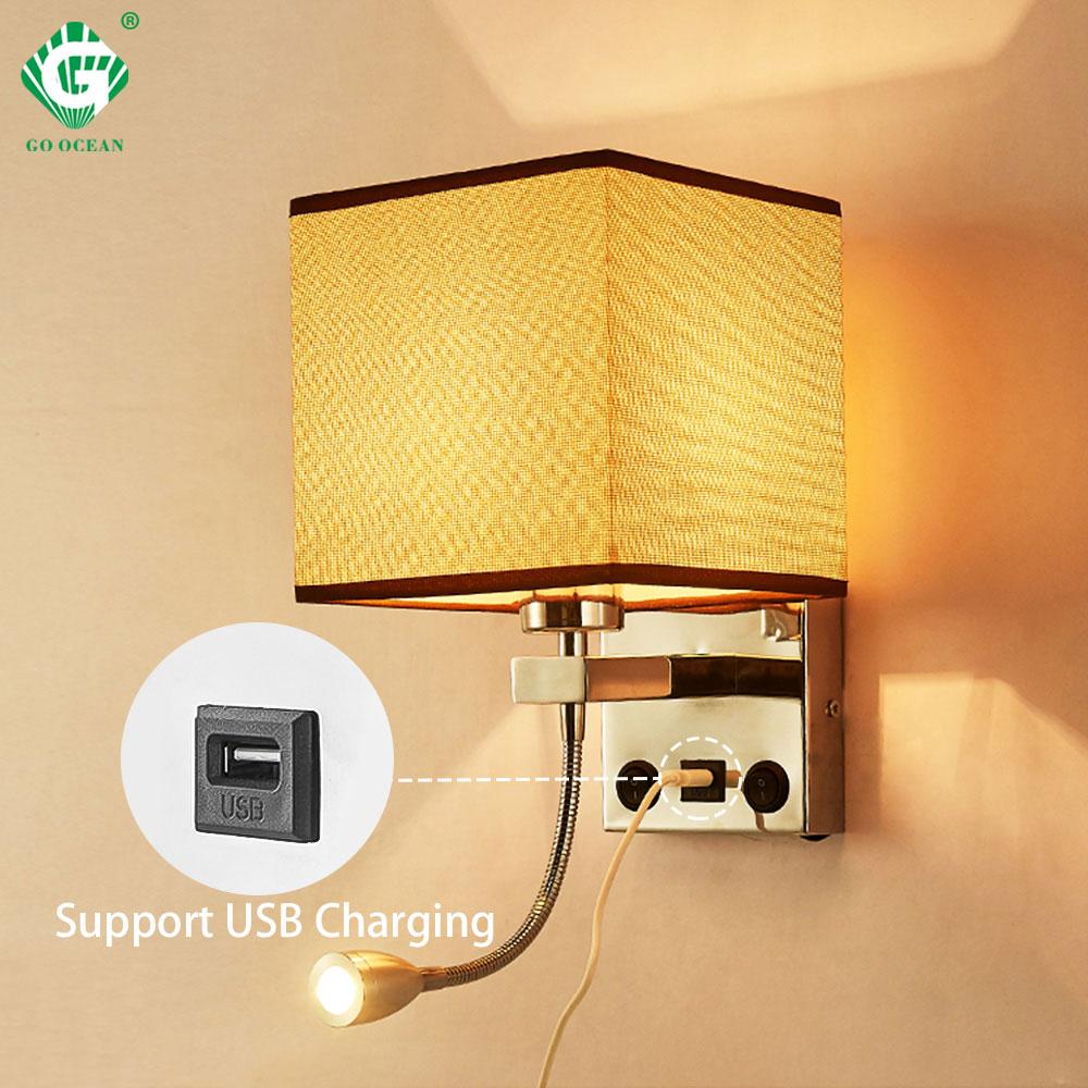2 Schlafzimmer LED Lampen mit USB + Netzteil (F02) - Furnica