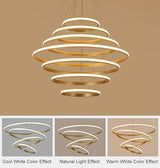 Modern LED 7 3/4" to 39 1/4" Multi-Ring Pendant Chandelier - Avenila - Interior Lighting, Design & More