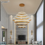 Modern LED 7 3/4" to 39 1/4" Multi-Ring Pendant Chandelier - Avenila - Interior Lighting, Design & More