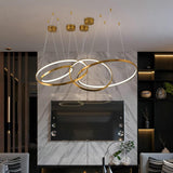Modern LED Hotel Gold & Silver Ring Chandelier - Avenila Selects - Avenila - Interior Lighting, Design & More