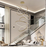 Modern LED Hotel Gold & Silver Ring Chandelier - Avenila Selects - Avenila - Interior Lighting, Design & More