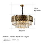 Modern Luxury Round Rectangle Crystal Chandelier Lighting For Dinning Room Living Room Indoor Light Fixtures Gold Chandeliers - Avenila - Interior Lighting, Design & More