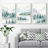 Modern Minimalist Forest And River Poster Landscape Painting Print Canvas - Avenila - Interior Lighting, Design & More