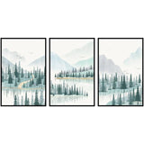 Modern Minimalist Forest And River Poster Landscape Painting Print Canvas - Avenila - Interior Lighting, Design & More