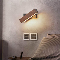 Modern Nordic Solid Wood LED Rotating Bedroom Wall Lamp - Avenila - Interior Lighting, Design & More