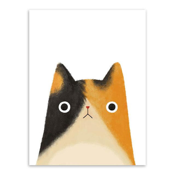 Modern Watercolor Cat And Avatar Poster Print Canvas Painting - Avenila - Interior Lighting, Design & More