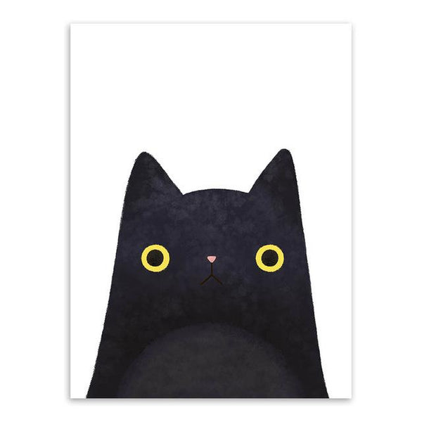 Modern Watercolor Cat And Avatar Poster Print Canvas Painting - Avenila - Interior Lighting, Design & More