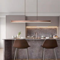 Modern Wood 31 1/2" to 59" Aluminum Polished Pendant Chandelier - Avenila - Interior Lighting, Design & More