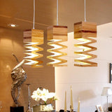 Oak Wood 10 1/2" Wide Square Falling Wooden Pendant Lamp - Avenila - Interior Lighting, Design & More