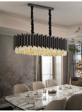 Rectangle Kitchen Island Black Crystal Chandelier - Avenila - Interior Lighting, Design & More