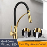 Rubber Chrome LED Pullable Kitchen Faucet - Avenila - Interior Lighting, Design & More