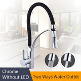 Rubber Chrome LED Pullable Kitchen Faucet - Avenila - Interior Lighting, Design & More