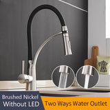 Rubber Chrome LED Pullable Kitchen Faucet - Avenila - Interior Lighting, Design & More