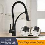 Rubber Chrome LED Pullable Kitchen Faucet - Avenila - Interior Lighting, Design & More