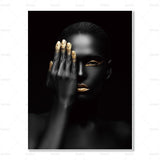Senses African Abstract Gold & Black Canvas Unframed Poster - Avenila - Interior Lighting, Design & More