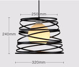 Simple Iron Spiral Pendant Lamp Light Shade 32cm Black / White - Avenila - Interior Lighting, Design & More