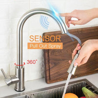 Stainless Steel 360 Degree Touch Control Smart Kitchen Faucet - Avenila - Interior Lighting, Design & More