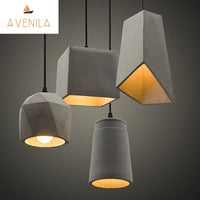 Vintage 5 Styles Cement Hanging Pendant Lamp - Avenila - Interior Lighting, Design & More