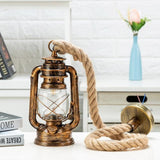 Vintage Kerosene Pendant Lamp With Free Bulb E27 Hemp Rope Hanging Lamp - Avenila - Interior Lighting, Design & More