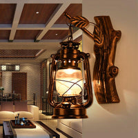 Vintage Nautical Style Wall Sconce Light Glass Shade Lantern Hallway Wall Lamp - Avenila - Interior Lighting, Design & More